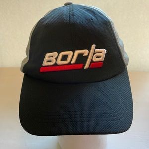 Borla baseball hat cap black & gray with embroidery Velcro strap adjustable